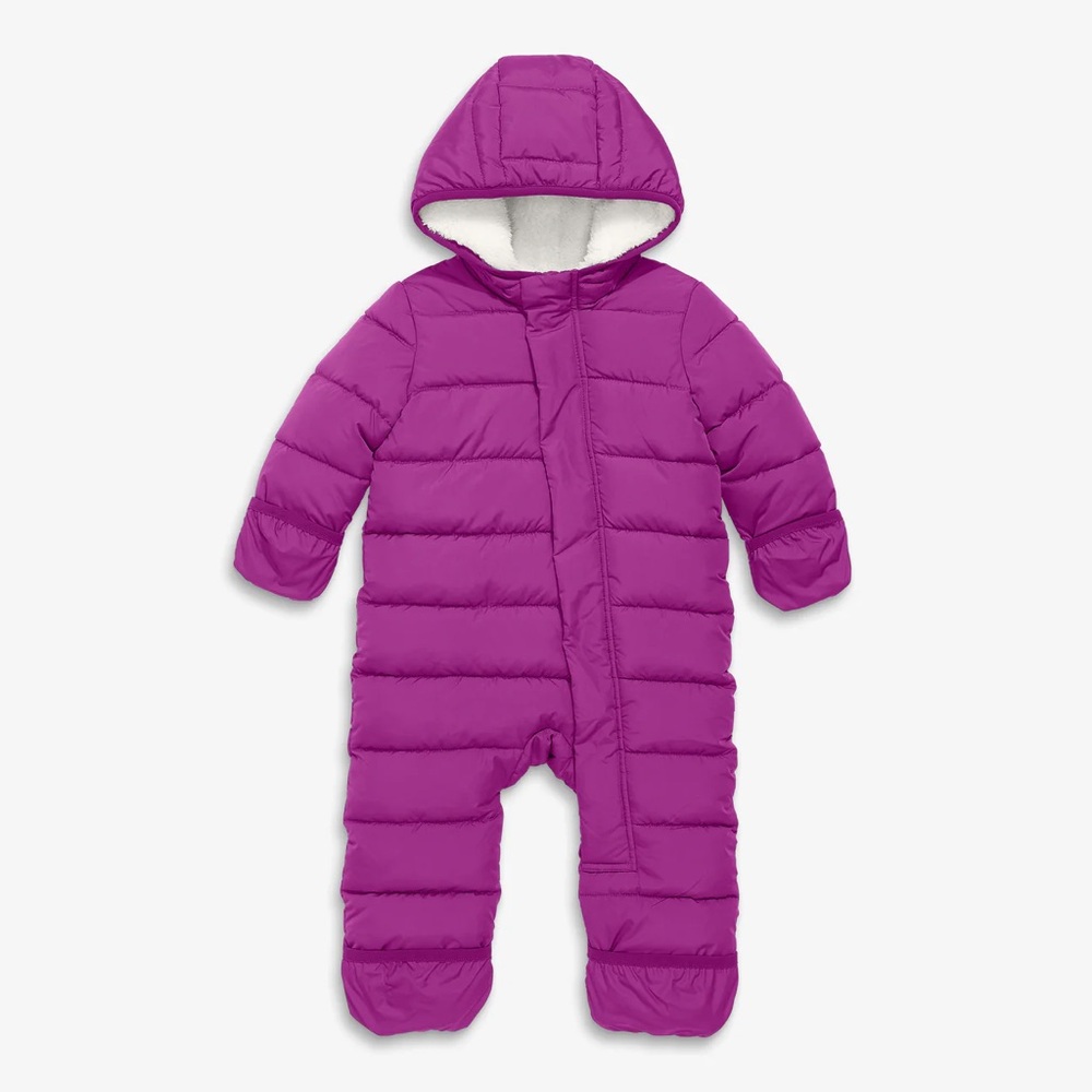 Purple/Pink Hooded Baby Snowsuit Parka Puffer Suit 6-12 Months